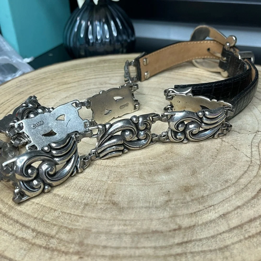 Brighton classic belt Elegant Silver and Black medium - Picture 7 of 7